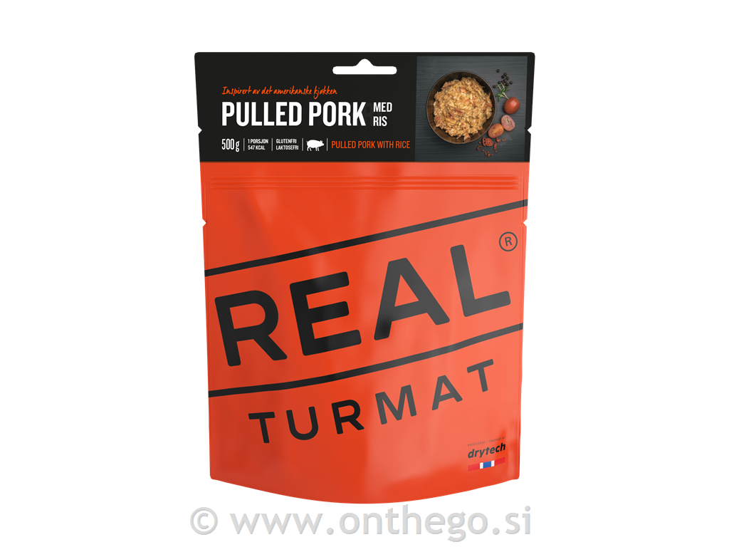 REAL TURMAT trgana svinjina z rižem